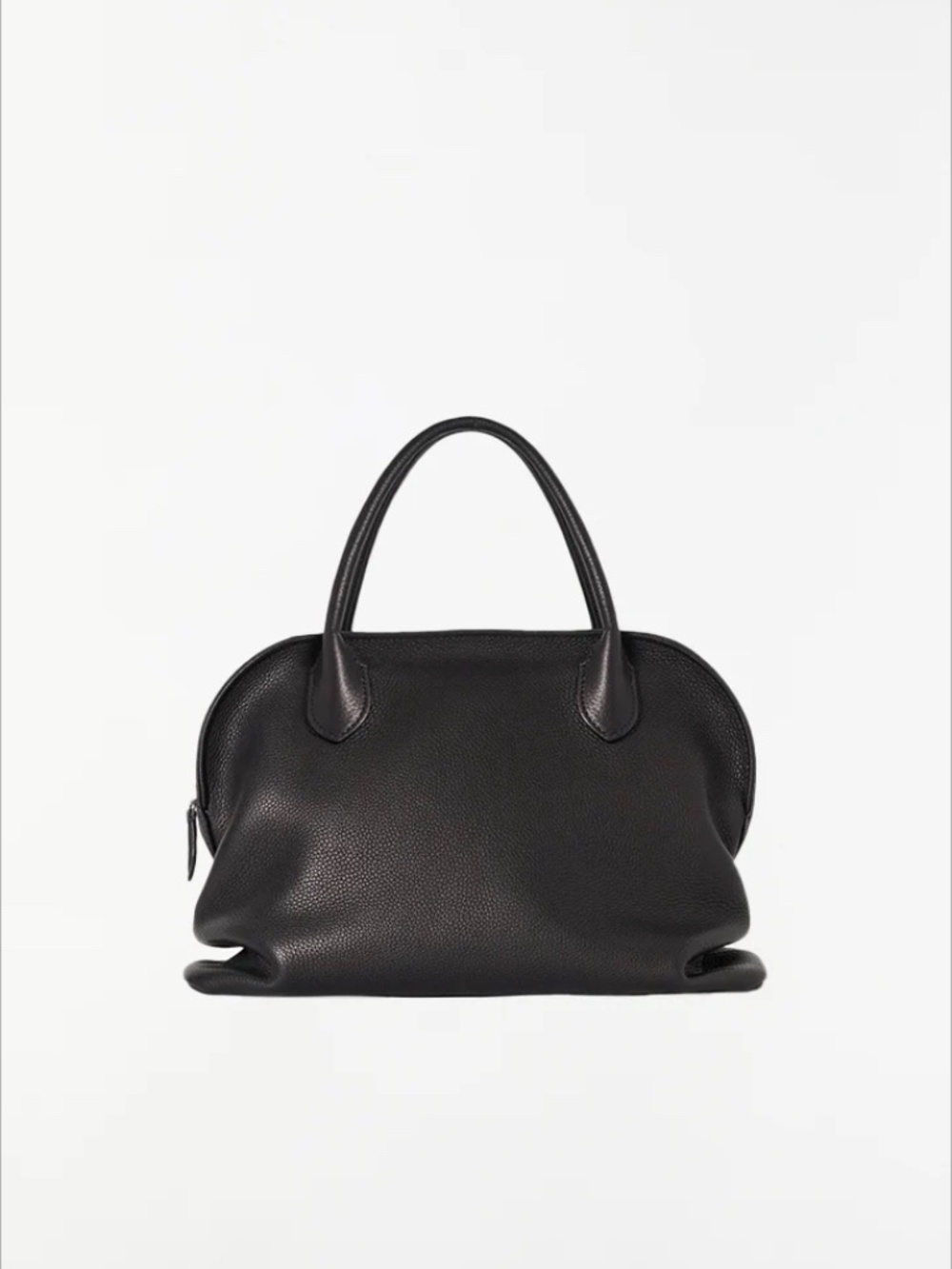 The Row Agnes 12 in Black Saddle Leather